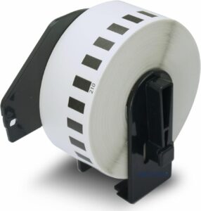 Etiqueta Brother DK2210 - Etiquetadoras QL Rollo etiqueta impresora Brother DK2210-LD 100% Compatible y calidad óptima. Incluye soporte negro plástico. Etiqueta Autoadhesivo continuo (sin corte)
